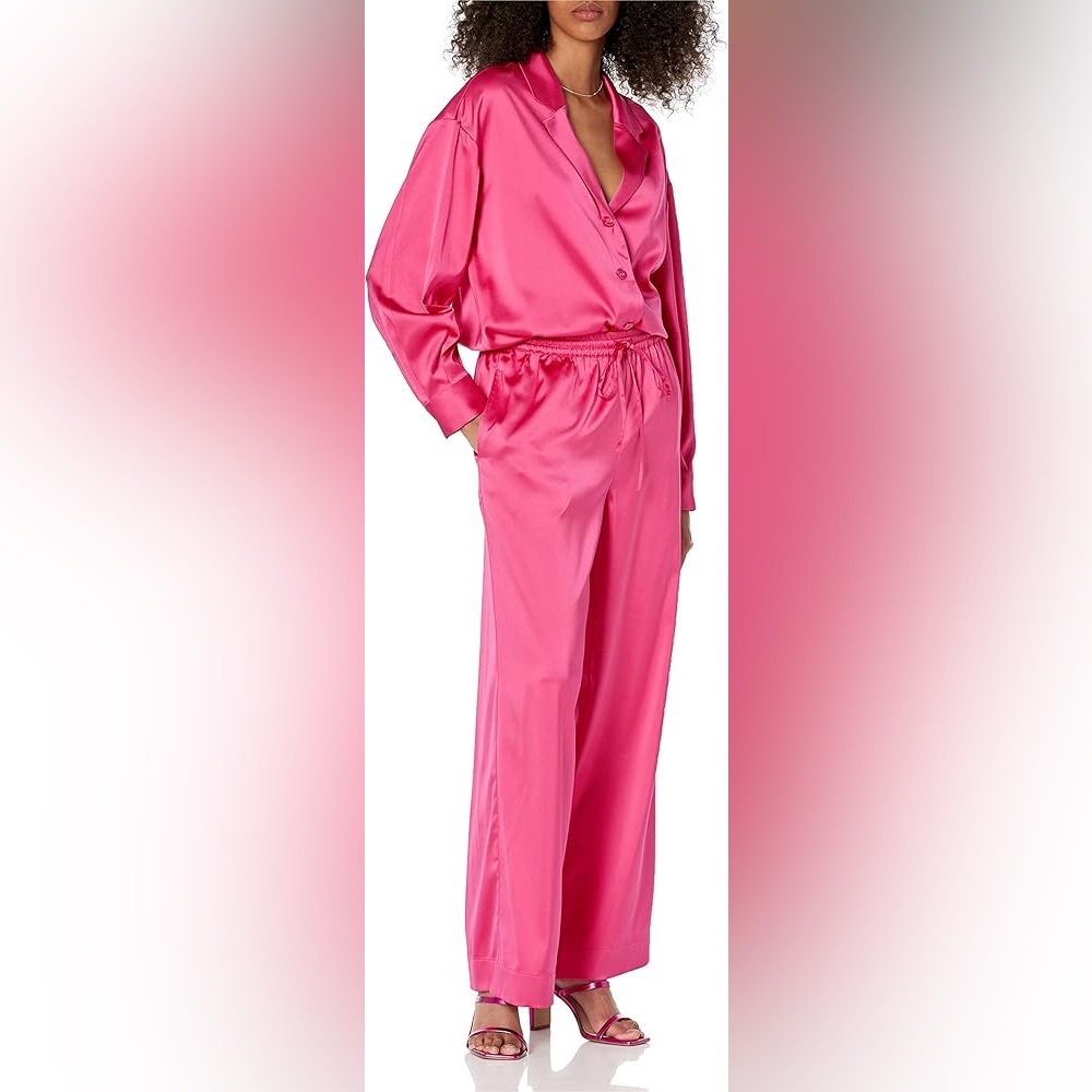 The Drop x Porsha Williams Hot Pink Matching Set - Pants and Button Down Top XL